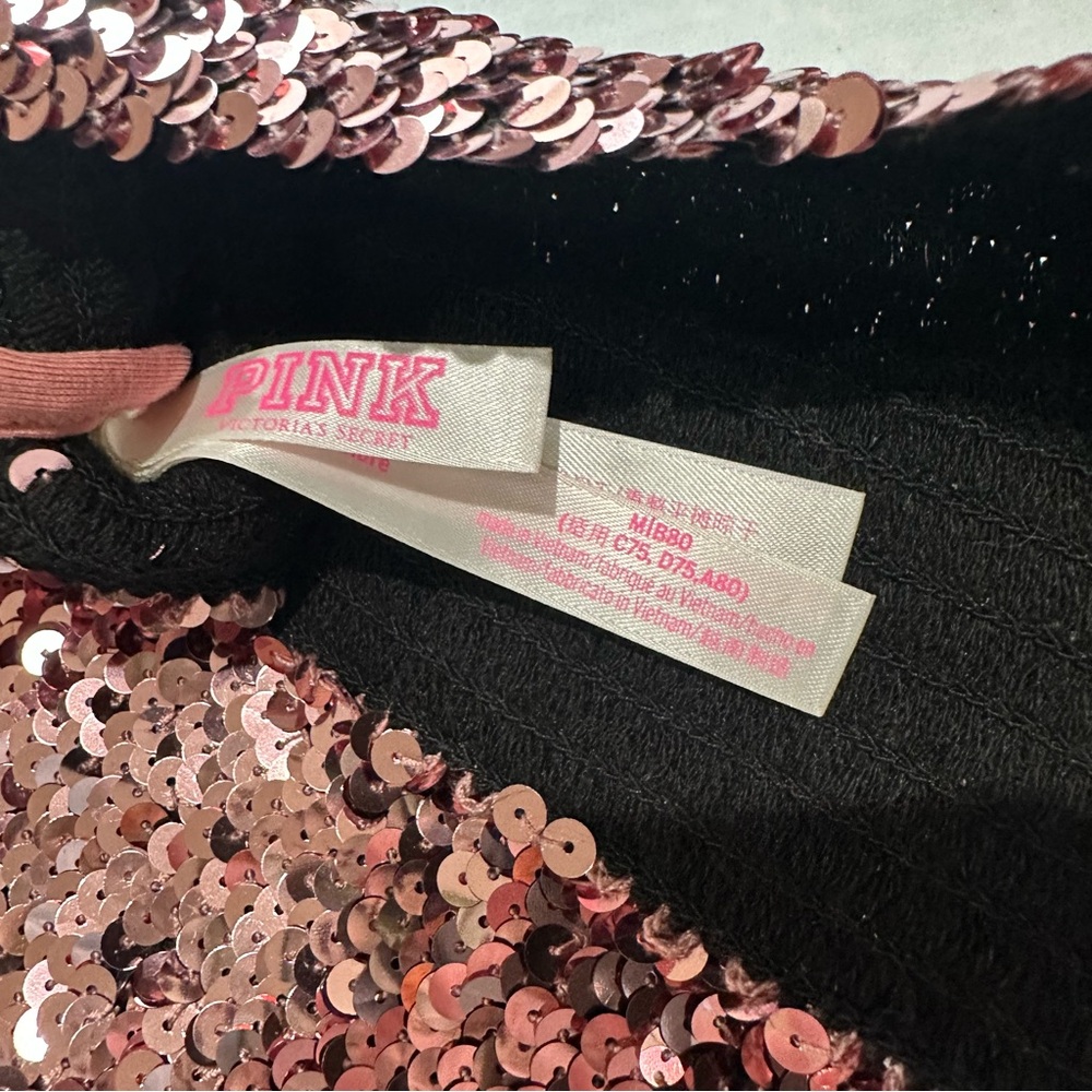 Victoria’s Secret PINK Sequin Bandeau Crop Top - Picture 3 of 5